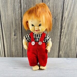Vintage Herman Pecker Little Imp Japan Boy Doll with Red Hair And Freckles